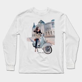 Motorcycle Girl Cartagena Palace Long Sleeve T-Shirt